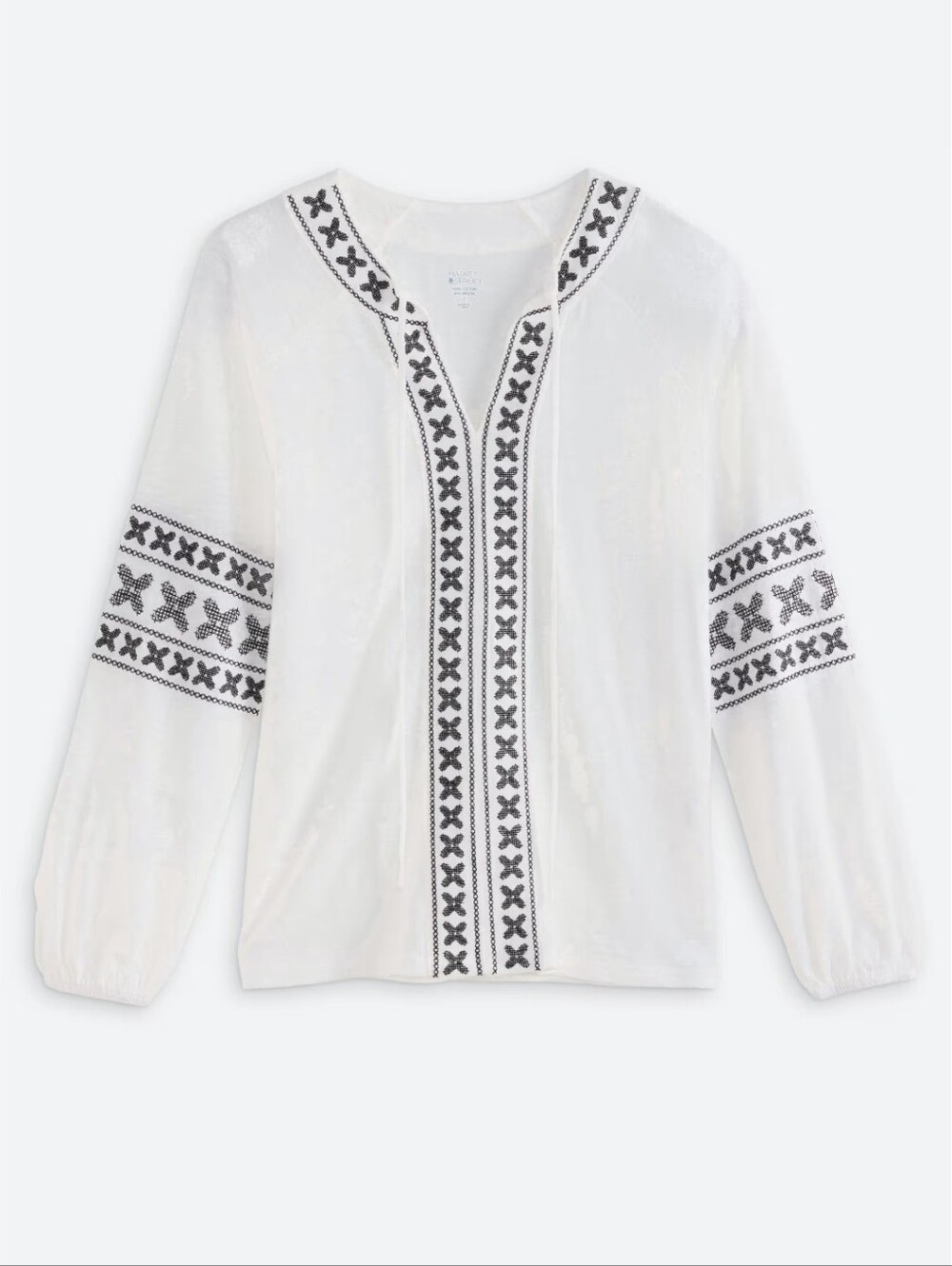 Nola Embroidered Slub Knit Boho Top - Picture 4 of 5